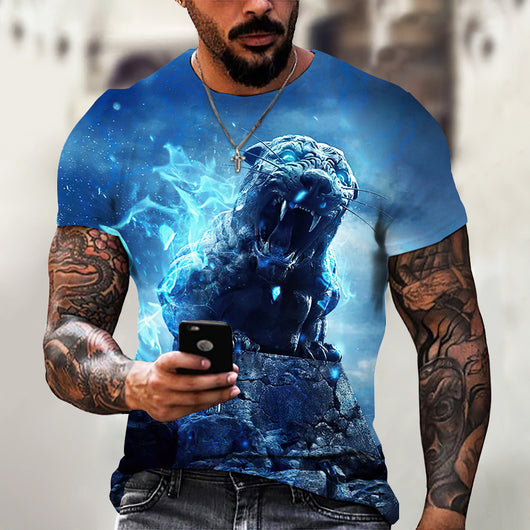 Playera Estampada León 3D para Hombre - Diseño Beast Verano - Image 13