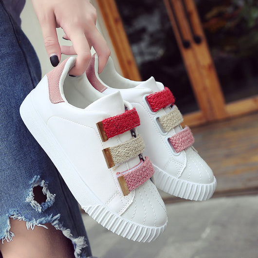 Zapatillas Deportivas Blancas con Velcro - Estilo Coreano Casual - Image 6