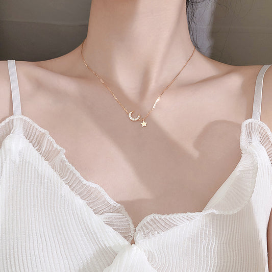 Collar Colgante Luna y Estrellas