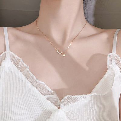 Collar Colgante Luna y Estrellas