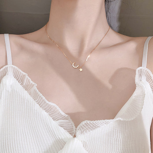 Collar Colgante Luna y Estrellas