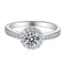 Round Bag 0.5 Carat 925 Sterling Plateado Moissanite Ring Blanco Dorado US4.5