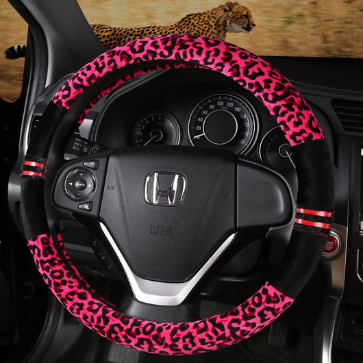 Funda Peluche para Volante de Auto Diseño Leopardo - Image 7