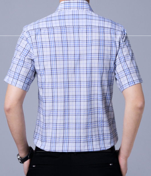 Camisa Cuadros Hombre Cuello Solapa Grande Estilo Casual Profesional - Image 2