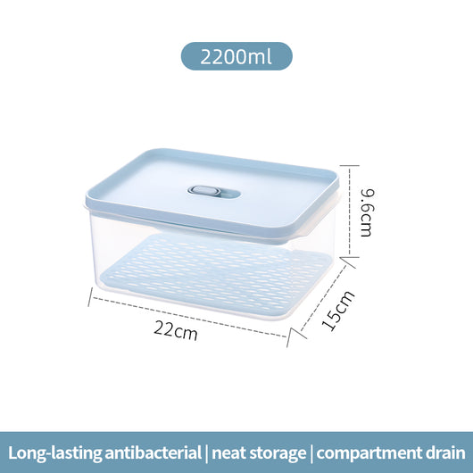 Contenedor Antibacterial para Refrigerador con Drenaje - Frutas y Alimentos Frescos - Image 13