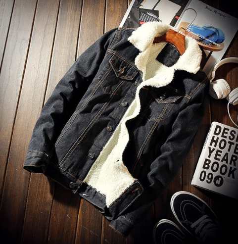 Chaqueta Denim Acolchada para Hombre - Corte Slim con Forro de Borrego