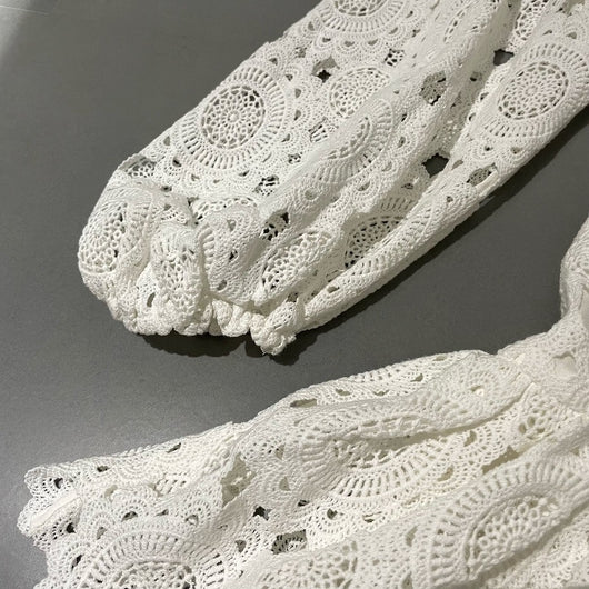 Vestido Elegante con Encaje Calado y Escote en V para Mujer - Image 21