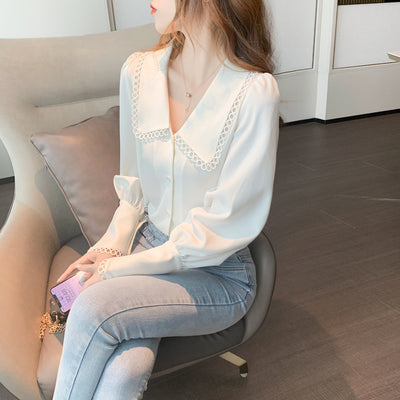 Blusa de Gasa Blanca Manga Larga - Elegancia Francesa - Image 13
