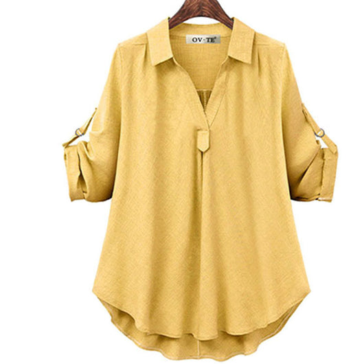 Camisa Suelta de Manga Larga - Top Versátil y Cómodo - Image 11