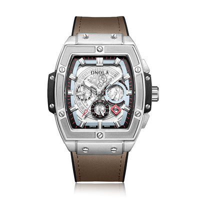 Reloj de Cuarzo Multifuncional Diseño Barril para Hombre - Image 12