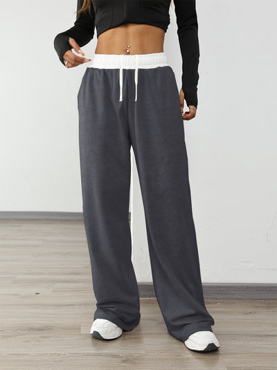 Pantalones Deportivos Mujer Cintura Ajustable Contraste de Colores - Image 10
