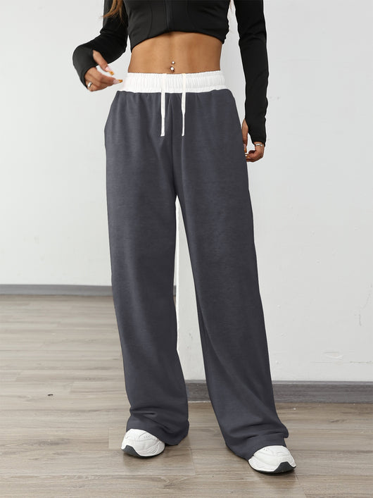 Pantalones Deportivos Mujer Cintura Ajustable Contraste de Colores - Image 10