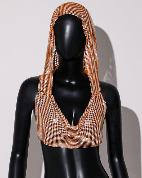 Chaleco Deportivo Brillante con Capucha y Lentejuelas Metálicas - Image 6