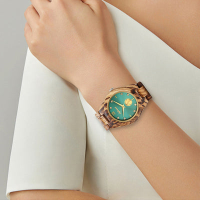 Reloj de Pulsera Hombre Madera Roja con Correa Creativa y Movimiento de Cuarzo
