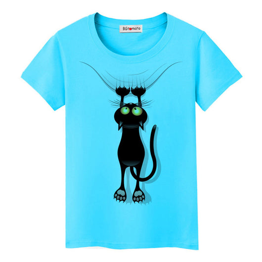 Playera Gráfica de Gato Negro - Diseño Cartoon para Amantes de Gatos - Image 6