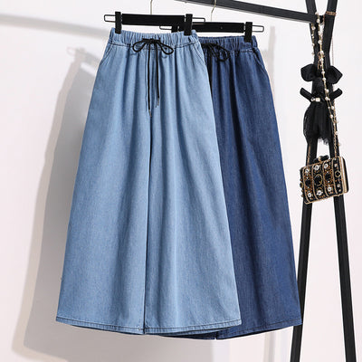 Pantalones Vaqueros Cortos Cintura Elástica con Cordones para Mujer - Image 4