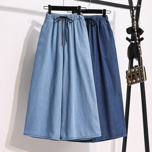Pantalones Vaqueros Cortos Cintura Elástica con Cordones para Mujer - Image 4