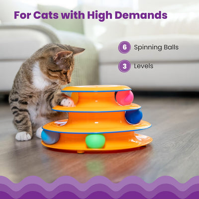 Torre de Juego Interactiva para Gatos con 3 Niveles y Bolas Giratorias - Image 8