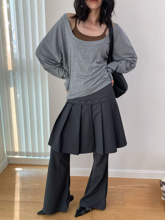 Pantalón Casual Coreano Falsa Dos Piezas con Diseño de Peto - Image 16