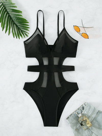 Traje de Baño Enterizo Negro Estilo Europeo Americano - Image 14