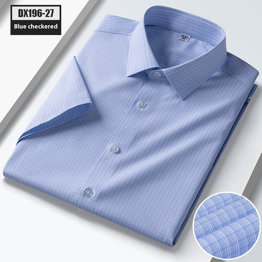 Camisa de Seda Rayas Manga Corta para Hombre - Estilo Verano - Image 11