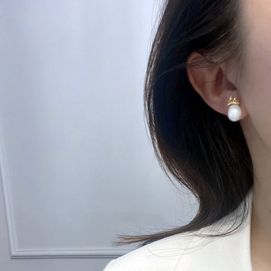 Aretes de Plata Cerámica Diseño Corona