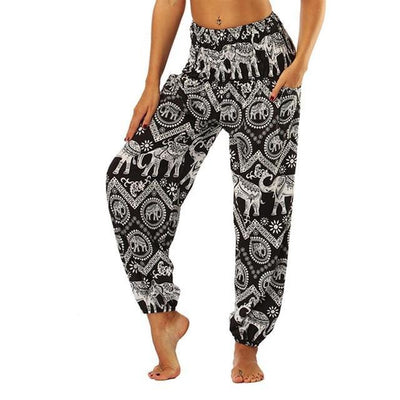 Pantalones Harem Estampados Digitales con Cintura Elástica Suelta - Image 7