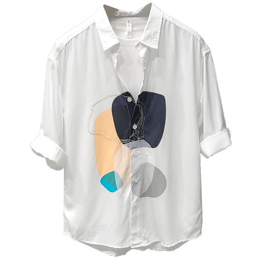 Camisa Casual de Solapa con Estampado para Hombre - Image 2