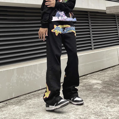 Jeans Casuales Holgados con Estampado para Hombre - Image 12