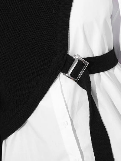 Conjunto Dos Piezas: Chaleco Diseño Irregular y Camisa Blanca - Image 12