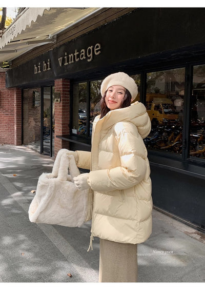 Abrigo Acolchado de Pato Blanco Largo Invierno Diseño Coreano Mujer - Image 16