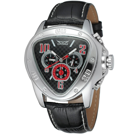 Reloj Automático Mecánico JARAGAR Estilo Europeo Tres Ojos Corazón para Hombre