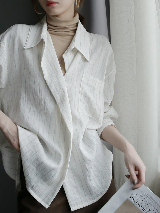 Cardigan Rayado con Botones - Blusa Suelta y Cómoda - Image 10