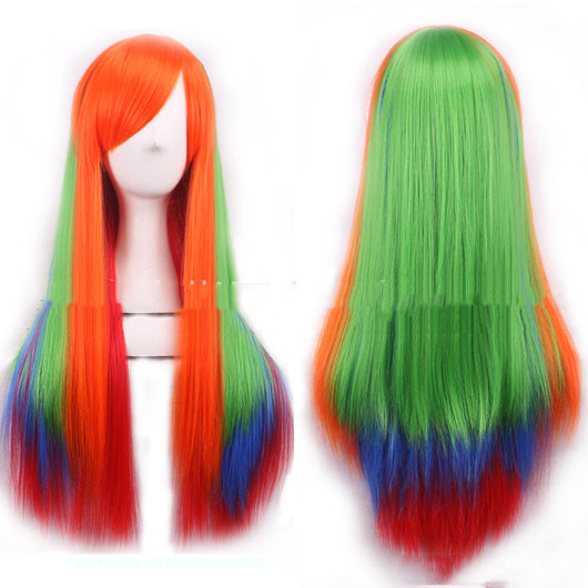 Peluca Harajuku Rizada Larga con Capucha Multicolor para Mujer - Image 8