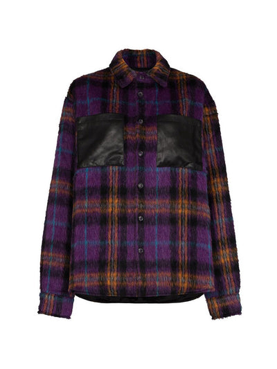 Abrigo de Lana a Cuadros Púrpura - Estilo Camisa Elegante - Image 2