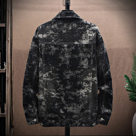Chaqueta Denim Oversized Estampada para Hombre Talla Grande - Image 3