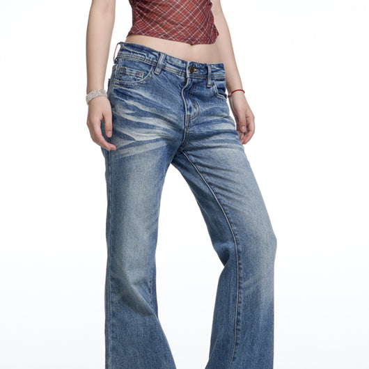 Jeans Skinny Retro Lavado Americano Cintura Alta Efecto Adelgazante
