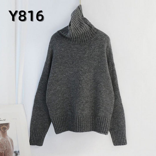 Suéter de Cuello Alto Tejido con Mangas Murciélago - Image 31