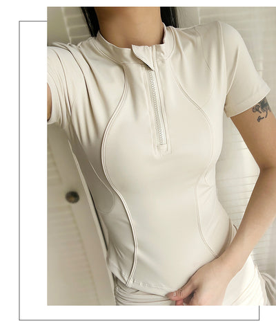 Playera Deportiva Mujer Nude Feel con Cierre - Ropa de Entrenamiento y Outdoor - Image 15