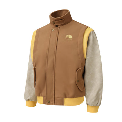 Chaqueta Deportiva Beisbolera Hombre con Contraste de Piel PU - Image 19