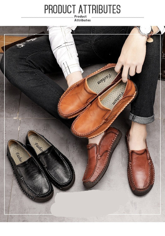 Mocasines Hombre Cuero Ligeros Antideslizantes Sin Cordones - Image 10