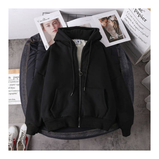 Cardigan Hoodie Suelto con Cierre para Estudiantes
