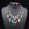 Conjunto de Joias de Noiva: Colar e Brincos de Diamantes em Liga Folheada, Design Europeu e Americano