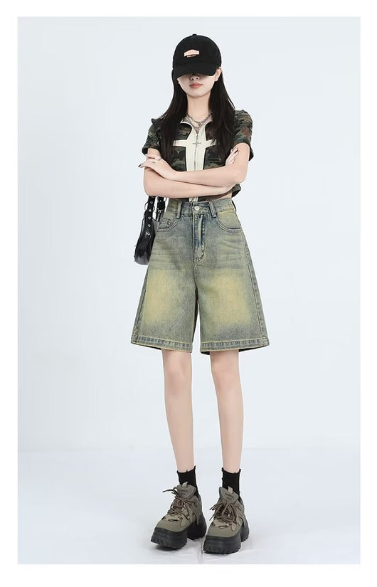 Shorts Denim Retro Lavado para Mujer - Estilo Casual Versátil - Image 20