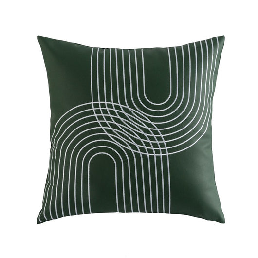 Funda de Almohada de Cuero PU con Diseño Geométrico y Tela Tecnológica - Image 16