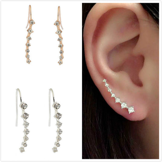 Aretes Largos de Cristales para Novia