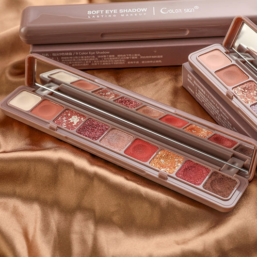 Paleta de Sombras Nine-Color para Ojos con Aplicador de Punta