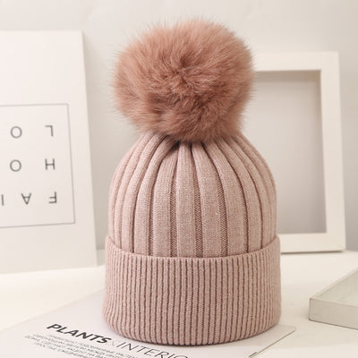 Gorro Tejido Infantil con Pompón de Pelaje de Zorro - Image 16