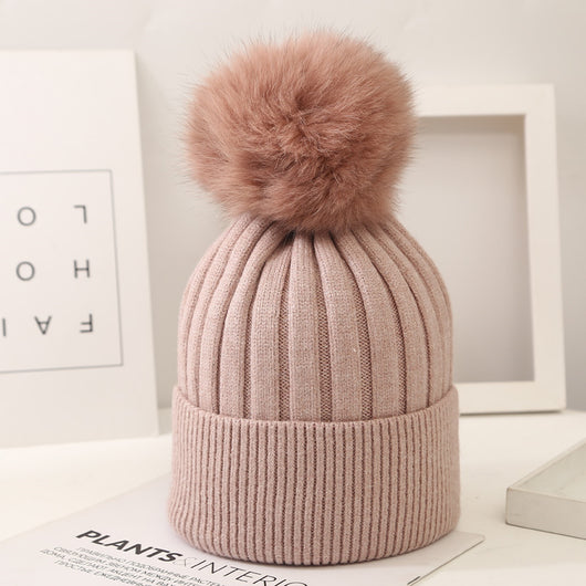 Gorro Tejido Infantil con Pompón de Pelaje de Zorro - Image 16