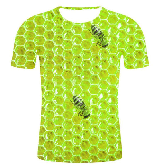 Camiseta Hombre Cuello Redondo Estampado Miel